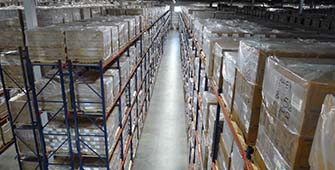 A warehouse stocked with supplies