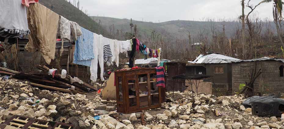 Photo of a house completely destroyed by Hurricane Matthew in Moron in the Grand’Anse department of Haiti