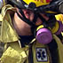 Photo of first responder with face respirator.